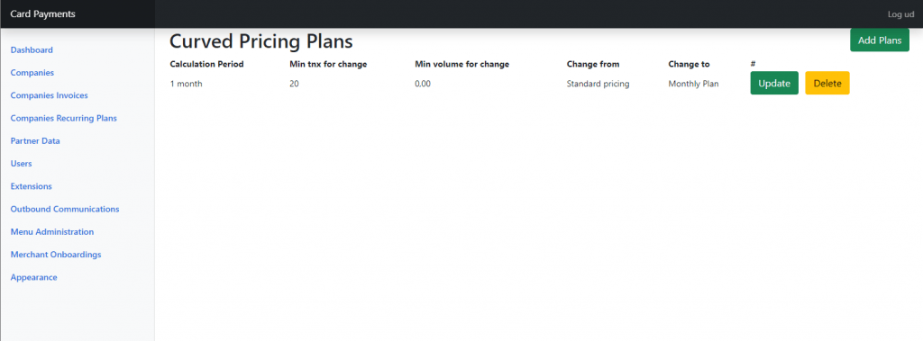 Dynamic Pricing Plan with one plan added.