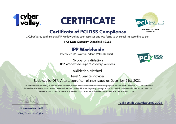 PCI Certificate 2021 - 2022 | 1CyberValey | PCI DSS Security Standards